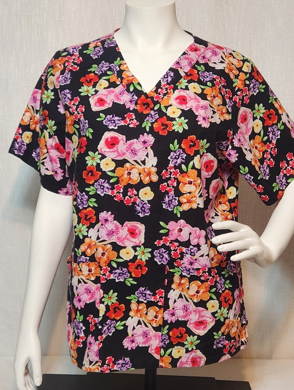Tafford Floral Scrbs Top 100% Cotton Medium
